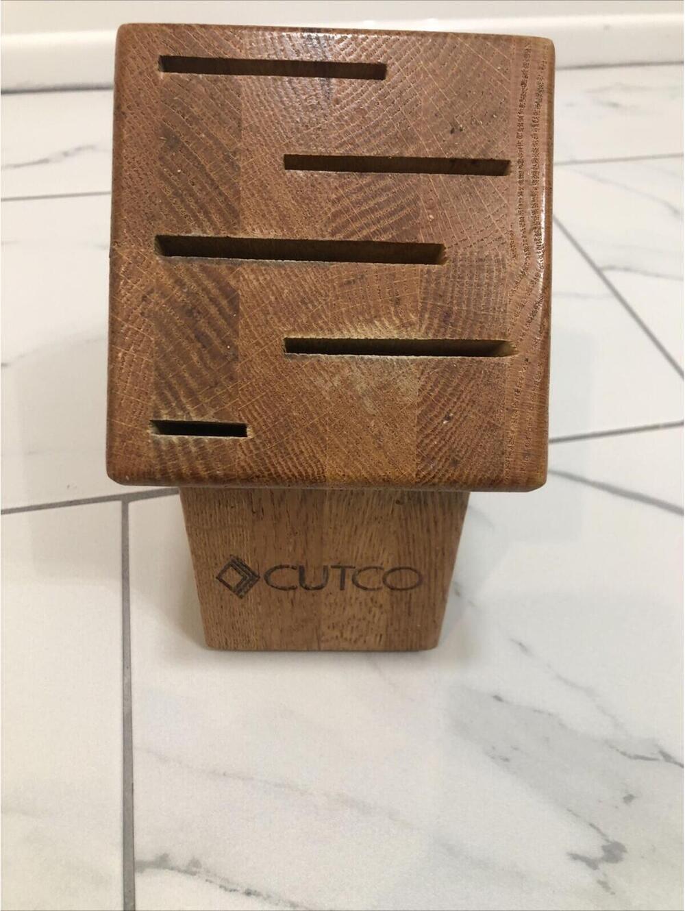 CUTCO 5 Slot Gourmet Knife Block Solid Honey Oak (Block only)
